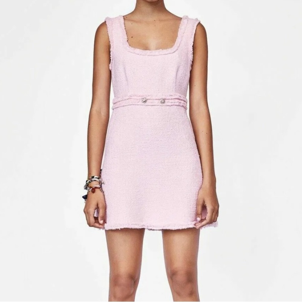 Zara Pink Tweed Dress